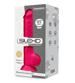 SILEXD - MODÈLE 1 PÉNIS RÉALISTE PREMIUM SILEXPAN SILICONE FUCHSIA 24 CM