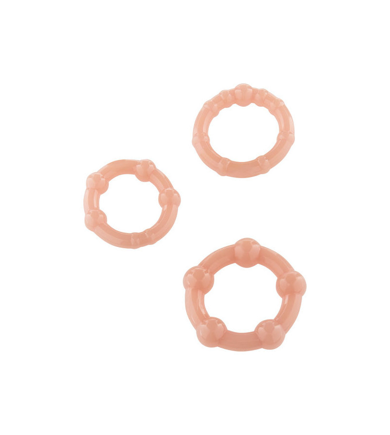SEVEN CREATIONS - ENSEMBLE DE TROIS ANNEAUX PÉNIS EN PEAU