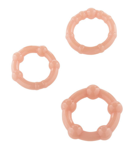 SEVEN CREATIONS - ENSEMBLE DE TROIS ANNEAUX PÉNIS EN PEAU