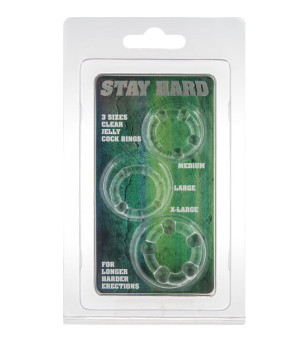 SEVEN CREATIONS - ENSEMBLE DE TROIS ANNEAUX PÉNIS TRANSPARENTS