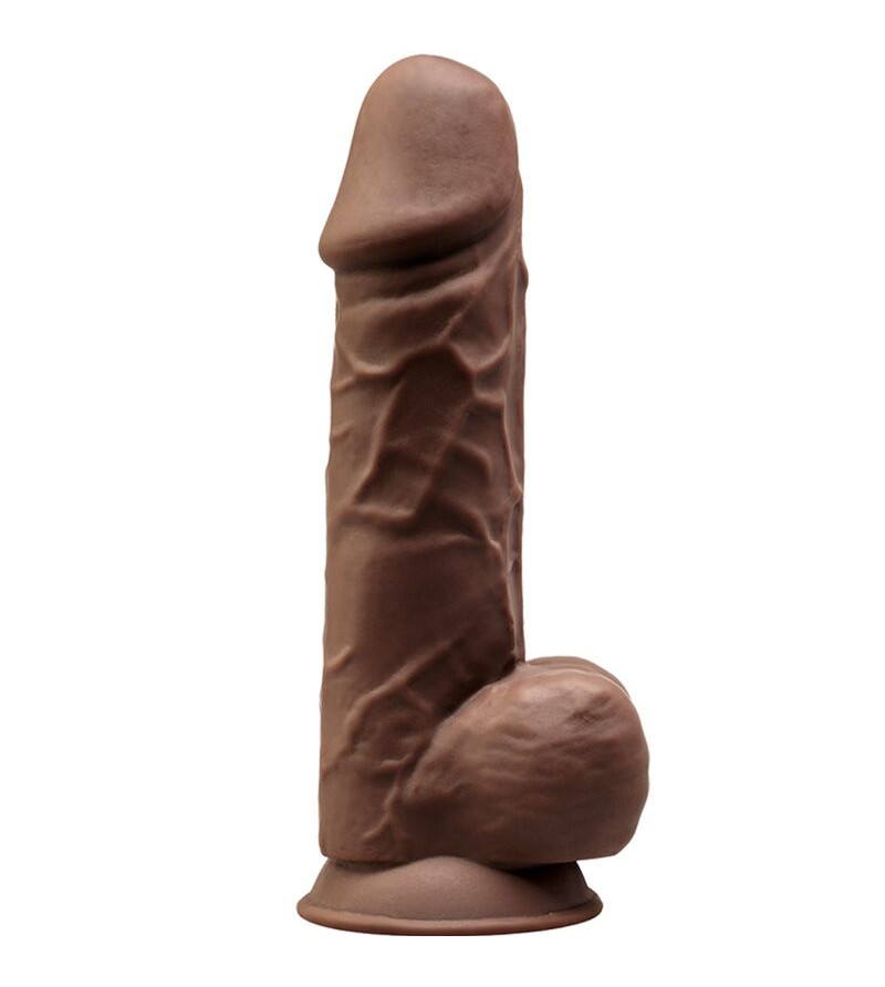 SILEXD - MODÈLE 1 PÉNIS RÉALISTE PREMIUM SILEXPAN SILICONE MARRON 21.5 CM