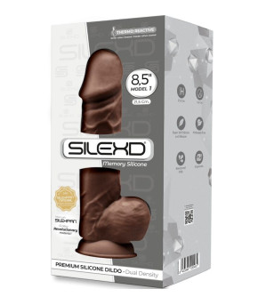 SILEXD - MODÈLE 1 PÉNIS RÉALISTE PREMIUM SILEXPAN SILICONE MARRON 21.5 CM