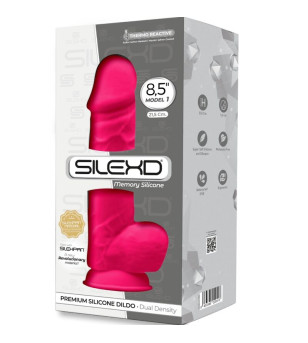 SILEXD - MODÈLE 1 PÉNIS RÉALISTE PREMIUM SILEXPAN SILICONE FUCHSIA 21.5 CM