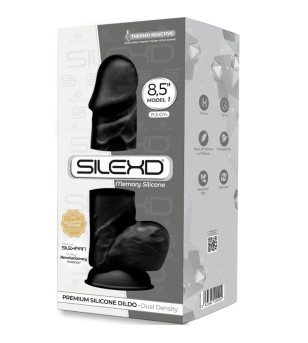 SILEXD - MODÈLE 1 PÉNIS RÉALISTE PREMIUM SILEXPAN SILICONE NOIR 21.5 CM