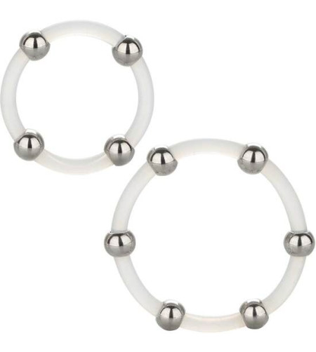 CALEXOTICS - ENSEMBLE DE BAGUES EN SILICONE PERLÉES EN ACIER