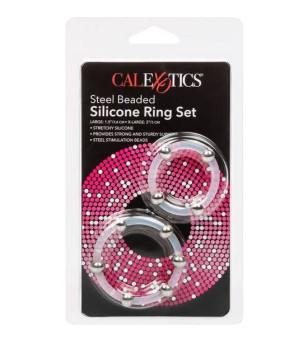 CALEXOTICS - ENSEMBLE DE BAGUES EN SILICONE PERLÉES EN ACIER