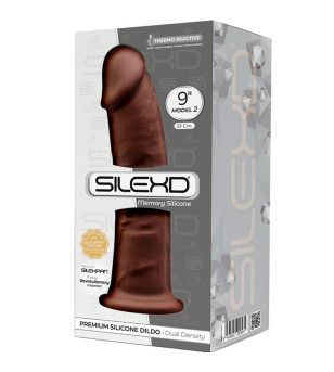 SILEXD - MODÈLE 2 PÉNIS RÉALISTE PREMIUM SILEXPAN SILICONE MARRON 23 CM