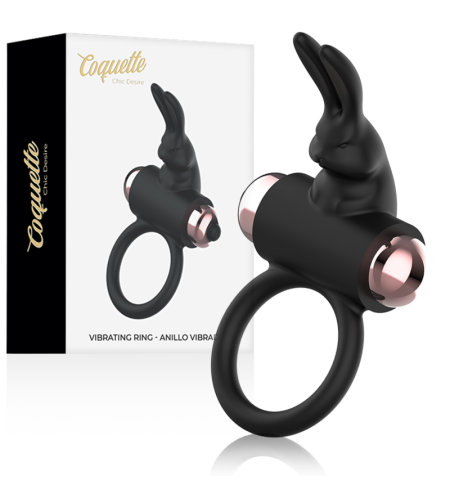 COQUETTE CHIC DESIRE - COCKRING AVEC VIBRATEUR NOIR/ OR