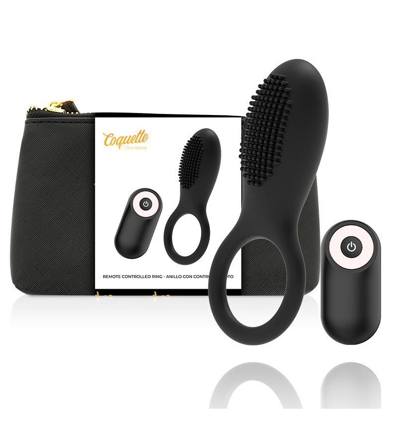 COQUETTE CHIC DESIRE - COCKRING TÉLÉCOMMANDE RECHARGEABLE NOIR/ OR