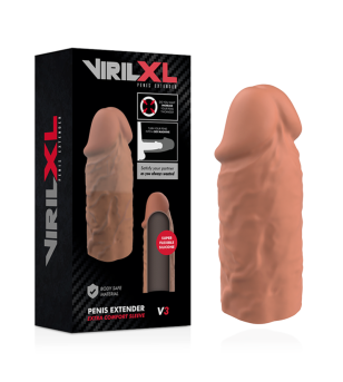 VIRILXL - EXTENSION DE PÉNIS MARRON EN SILICONE LIQUIDE V3