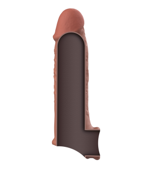 VIRILXL - EXTENSION DE PÉNIS MARRON EN SILICONE LIQUIDE V9