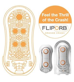 TENGA - MASTURBATEUR FLIP ORB STRONG CRASH BLANC ET ORANGE