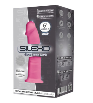 SILEXD - MODÈLE 2 PÉNIS RÉALISTE PREMIUM SILEXPAN SILICONE FLUORESCENT ROSE 15 CM