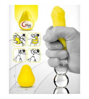 G-VIBE - OEUF MASTURBATEUR TEXTURÉ JAUNE RÉUTILISABLE