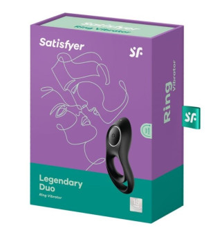 SATISFYER - VIBRATEUR  ANNEAU DUO LÉGENDAIRE NOIR