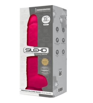 SILEXD - MODÈLE 1 PÉNIS RÉALISTE PREMIUM SILEXPAN SILICONE FUCHSIA 38 CM