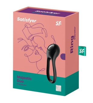 SATISFYER - VIBRATEUR  ANNEAU MAJESTIC DUO NOIR