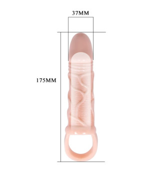 BAILE - GAINE DEXTENSION DE PÉNIS AVEC SANGLE POUR TESTICULES 13,5 CM