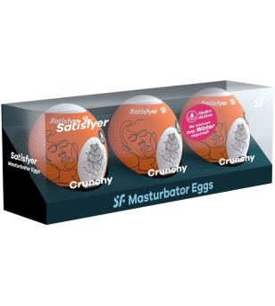 SATISFYER - 3 OEUFS MASTURBATEURS NAUGHTY, SAVAGE  CRUNCHY