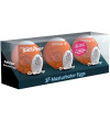 SATISFYER - 3 OEUFS MASTURBATEURS NAUGHTY, SAVAGE  CRUNCHY