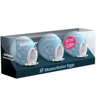 SATISFYER - 3 OEUFS MASTURBATEURS SAVAGE