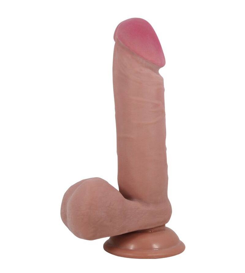 PRETTY LOVE - SÉRIE SLIDING SKIN GODE RÉALISTE AVEC VENTOUSE SLIDING SKIN MARRON 20,5 CM