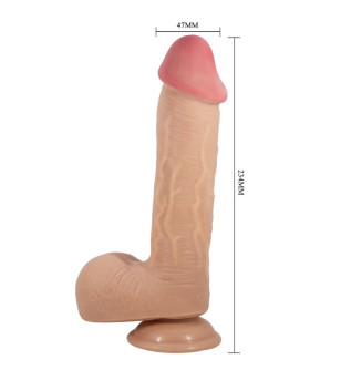 PRETTY LOVE - SÉRIE SLIDING SKIN GODE RÉALISTE AVEC VENTOUSE SLIDING SKIN FLESH 23,4 CM