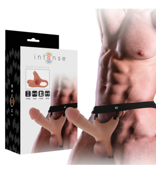 INTENSE - HARNAIS CREUX AVEC GODE EN SILICONE 16 X 3,5 CM