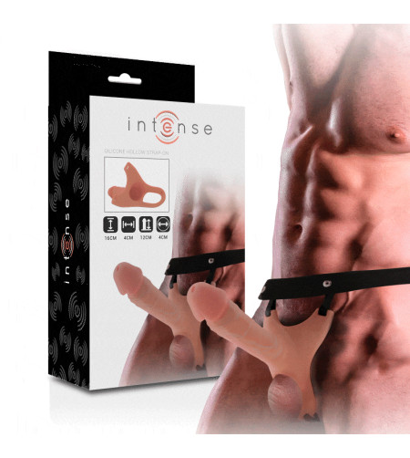 INTENSE - HARNAIS CREUX AVEC GODE EN SILICONE 16 X 3,5 CM