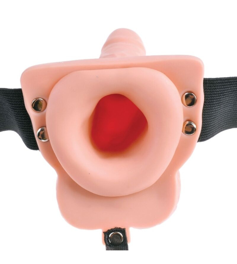 FETISH FANTASY SERIES - HARNAIS RÉGLABLE TÉLÉCOMMANDE PÉNIS RÉALISTE AVEC TESTICULES RECHARGEABLES ET VIBRATEUR 15 CM