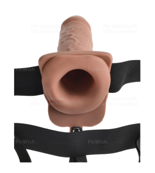 FETISH FANTASY SERIES - HARNAIS RÉGLABLE PÉNIS RÉALISTE AVEC BALLES RECHARGEABLES ET VIBRATEUR 17,8 CM