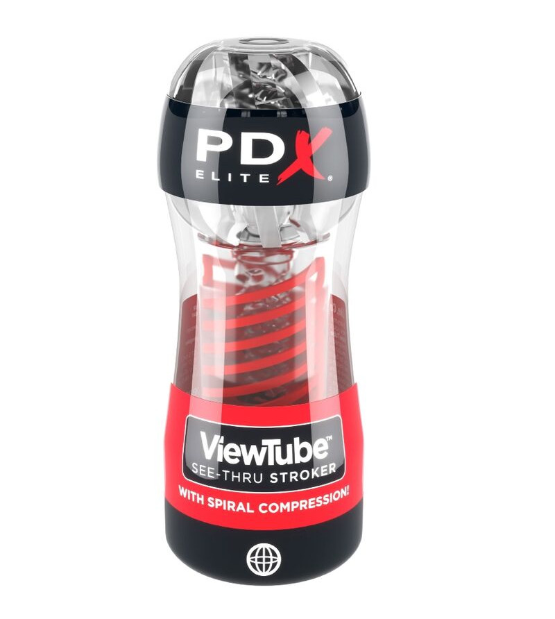 PDX ELITE - STROKER VIEWTUBE 2 SPIRALE COMPRESSION TRANSPARENT