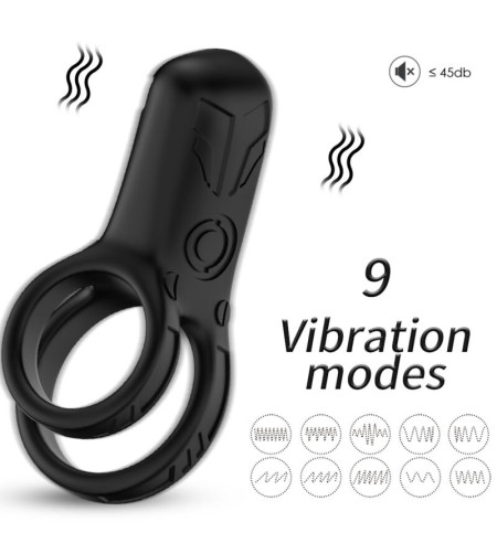 ARMONY - VIBRATEUR DOUBLE ANNEAU NOIR