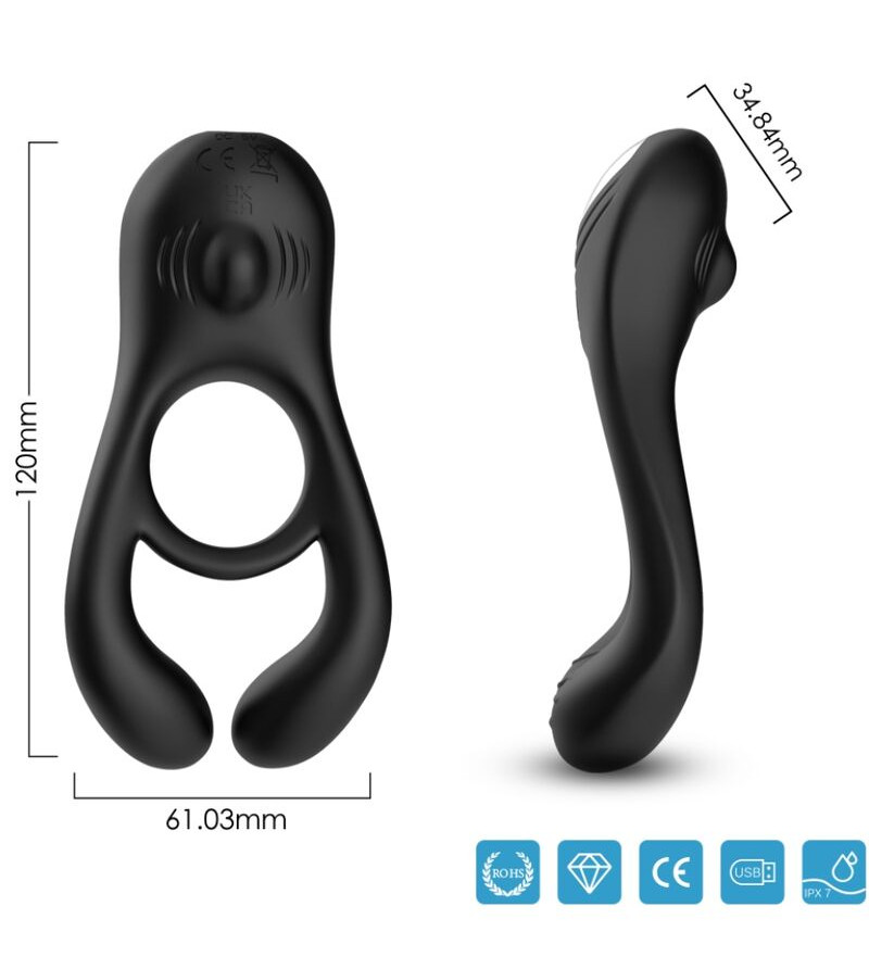 ARMONY - JOUET À ANNEAU VIBRATEUR DOUBLE VEYRON POUR COUPLES NOIR