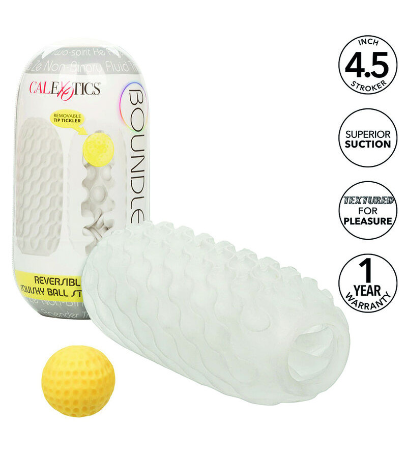 CALEXOTICS - BOUNDLESS SQUISHY RÉVERSIBLE BALL STROKE GRIS