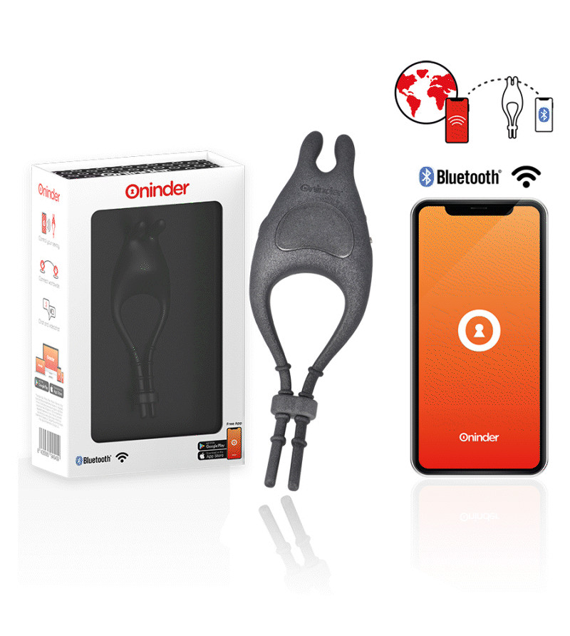 ONINDER - ANNEAU VIBRATEUR RÉGLABLE RECHARGEABLE PAMPA AVEC STIMULATEUR DE CLITORIS 10 VITESSES - APPLICATION GRATUITE