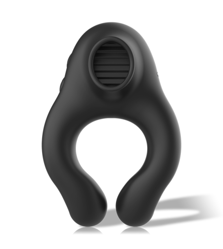 ARMONY - ANNEAU VIBRATEUR EN SILICONE 3 MOTEURS RECHARGEABLE NOIR - OR