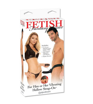 FETISH FANTASY SERIES - SANGLE CREUSE VIBRANTE POUR ELLE OU LUI NOIR