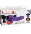 FETISH FANTASY SERIES - 7 STRAP-ON CREUX VIBRANT AVEC BILLES 17.8CM VIOLET