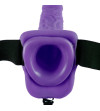 FETISH FANTASY SERIES - 7 STRAP-ON CREUX VIBRANT AVEC BILLES 17.8CM VIOLET