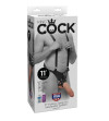 KING COCK - STRAP-ON AVEC GODE CREUX 28 CM ET SANGLES COULEUR CHAINE