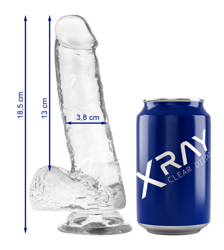 X RAY - BITE TRANSPARENTE AVEC BOULES 18.5 CM -O- 3.8 CM