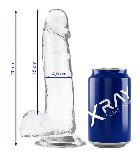 X RAY - BITE TRANSPARENTE AVEC BOULES 20 CM -O- 4.5 CM