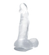 BAILE - GODE RÉALISTE AVEC VENTOUSE ET TESTICULES 16.7 CM TRANSPARENT