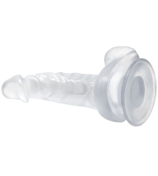 BAILE - GODE RÉALISTE AVEC VENTOUSE ET TESTICULES 16.7 CM TRANSPARENT