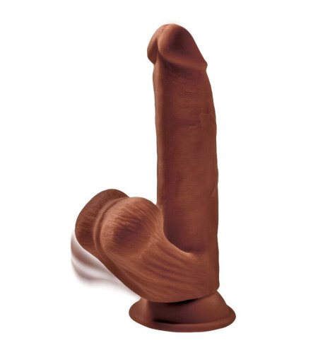 KING COCK - BALLES GODE 3D PLUS 24.5 CM MARRON