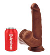 KING COCK - BALLES GODE 3D PLUS 24.5 CM MARRON