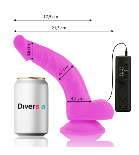 DIVERSIA - DILDO VIBRANT FLEXIBLE VIOLET 21.5 CM -O- 4.5 CM