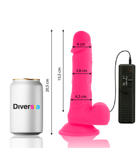 DIVERSIA - DILDO VIBRANT FLEXIBLE ROSE 20.5 CM -O- 4.2 CM