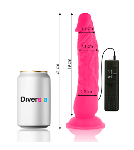 DIVERSIA - DILDO VIBRANT FLEXIBLE ROSE 21 CM -O- 4.9 CM